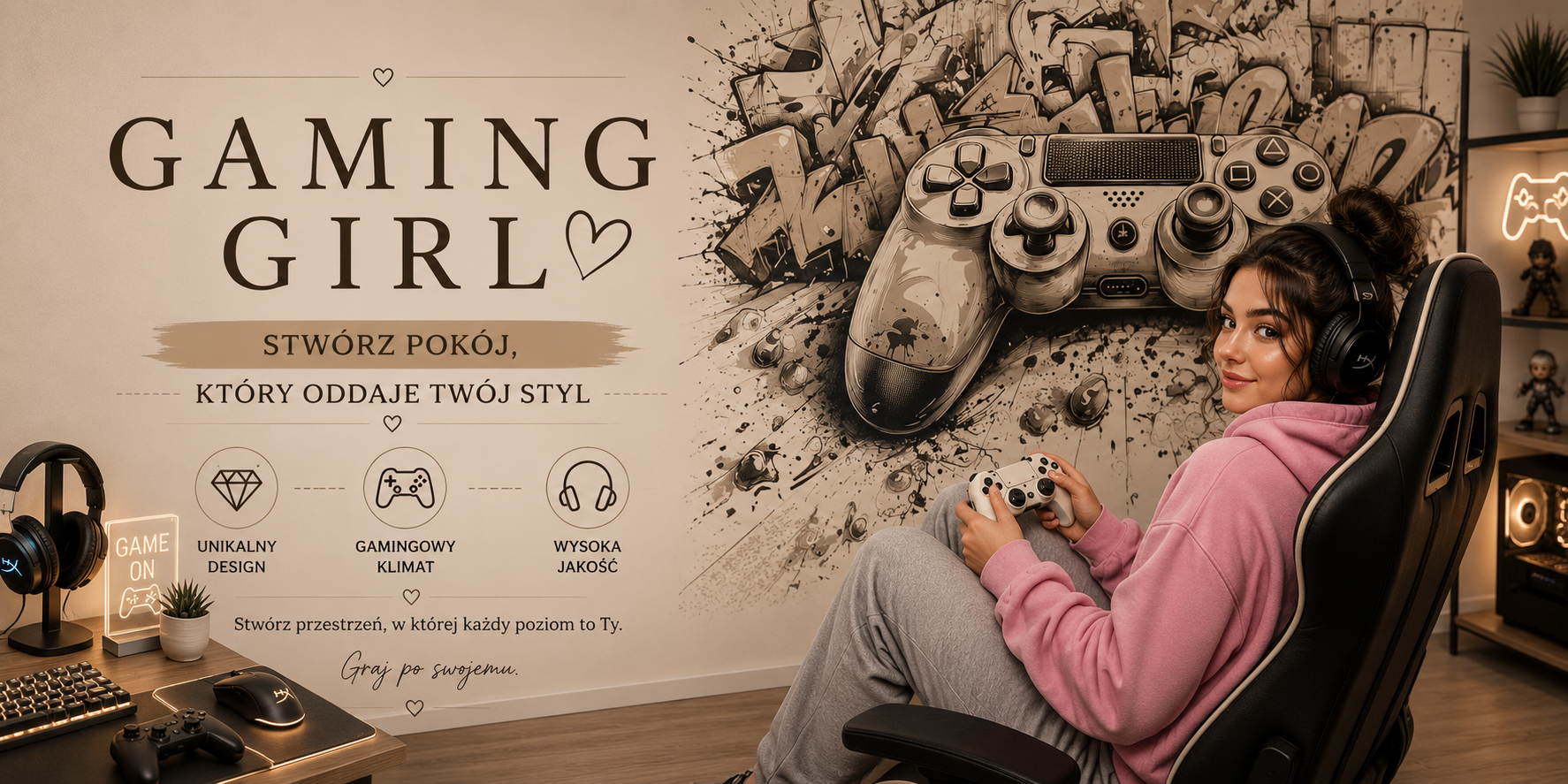 Gaming girl fototapety